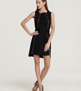 Define downtown-cool in this Robert Rodriguez LBD, rocking silver zippers through the front and an asymmetric hem for a dose of cool-girl attitude.