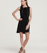 Define downtown-cool in this Robert Rodriguez LBD, rocking silver zippers through the front and an asymmetric hem for a dose of cool-girl attitude.