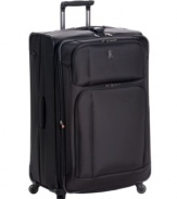 You're flying with the lightweight appeal and convenience of this case. Four 360-degree spinners respond to the simple flick of your wrist, while built-in organizational pockets and an add-a-bag strap let you add on more without feeling weighed down. Limited lifetime warranty. Qualifies for Rebate