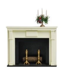 Put the caroling Byers' Choice figurines in their element, gathered together in song around this elegant fireplace. With holiday candelabrum. Put the caroling Byers' Choice figurines in their element, gathered together in song around this elegant fireplace. With holiday candelabrum.
