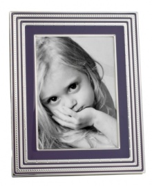 Add new elegance to beautiful memories with Vera Wang's With Love Lavender picture frame. Geometric detail lends metallic shimmer to colored enamel in a home accent that invokes modern and deco design. Add new elegance to beautiful memories with Vera Wang's With Love Lavender picture frame. Geometric detail lends metallic shimmer to colored enamel in a home accent that invokes modern and deco design.