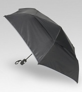 An essential umbrella that opens and closes automatically with the simple push of a button. The vented, wind-resistant canopy is finished with reflective edging for high visibility. Custom-molded, sure grip handle Includes wrist strap and storage sleeve 11¼ X 2½ diam.(closed) 38½ diam. (open) Nylon Imported