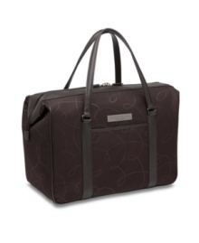 A real shoe-in! Holding up to six pairs of shoes, this elegant valet is a girl's best friend, keeping your fashion foot forward with a week's worth of stylish options. A truly versatile construction features a removable leather shoulder strap and shoe insert so the bag can instantly convert to an overnighter or briefcase. A real shoe-in! Holding up to six pairs of shoes, this elegant valet is a girl's best friend, keeping your fashion foot forward with a week's worth of stylish options. A truly versatile construction features a removable leather shoulder strap and shoe insert so the bag can instantly convert to an overnighter or briefcase.