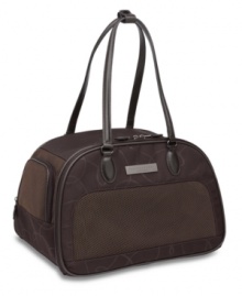 Your pet gets carried away in style! Barbara Barry's signature elegance gives your favorite friend a fashion-forward home. A wide zippered easy-access opening puts your paws on your pet, while open mesh sides keep air circulating for ultimate comfort. Your pet gets carried away in style! Barbara Barry's signature elegance gives your favorite friend a fashion-forward home. A wide zippered easy-access opening puts your paws on your pet, while open mesh sides keep air circulating for ultimate comfort.