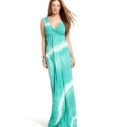 This gorgeous tie-dye maxi from INC gets a shot of sparkle thanks to clusters of shiny studs throughout the silhouette.
