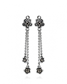 Add movement and interest to your earring collection with these sterling silver and spinel charms, highlighted in 14K gold. Compatible with PANDORA's french wire and hoop styles.