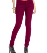 A timeless, go-anywhere style, these five-pocket skinny leg jeans from Dollhouse look awesome with either chic booties or super-cute flats!