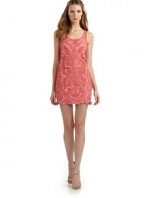THE LOOKMesh yokeSweetheart seamed bodiceOrnately embroidered and beaded frontIntricately cut hemExposed back zipperTHE FITAbout 33 from shoulder to hemTHE MATERIAL96% cotton/4% spandexMesh: 69% cotton/31% nylonCARE & ORIGINHand washImportedModel shown is 5'11 (180cm) wearing US size Small. 