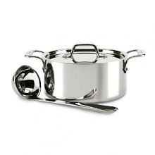 Maximize the flavors of your soups and stews with this sleek pot from All-Clad, featuring extra-tall sides to limit evaporation so your creations come out perfect every time. Accompanied by a well-designed ladle for an elegant pour. Maximize the flavors of your soups and stews with this sleek pot from All-Clad, featuring extra-tall sides to limit evaporation so your creations come out perfect every time. Accompanied by a well-designed ladle for an elegant pour.