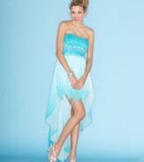 Sequin Hearts pairs a handkerchief hem with a rhinestone-studded bodice on a frock that's fit for a party fairy!