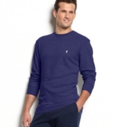 Stay toasty and cozy all night long in this luxurious waffle-knit cotton thermal.