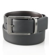 Finish off your look with the soft touch of this reversible leather belt from Perry Ellis.