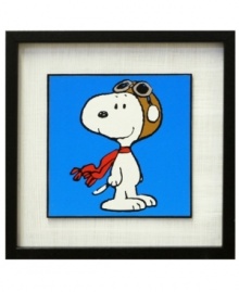 Snoopy the airman is ready to battle the Red Baron, outfitted in a red scarf and aviator goggles in this irresistible print for Peanuts fans. Snoopy the airman is ready to battle the Red Baron, outfitted in a red scarf and aviator goggles in this irresistible print for Peanuts fans.