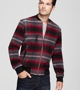 Shades of Grey By Micah Cohen Plaid Bomber Jacket