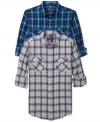 This American Rag flannel button down has a sleek and rugged style perfect to pair with your favorite jeans.