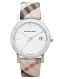 Impeccable Swiss craftsmanship and iconic check patterns define this Burberry timepiece. Impeccable Swiss craftsmanship and iconic check patterns define this Burberry timepiece.