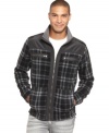 Get on board with a lightweight layer. This plaid jacket from Calvin Klein jeans is the one you want.