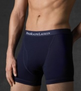 Polo's boxer brief is constructed to offer the ultimate in shape and support in soft cotton jersey.
