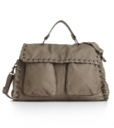 Slouchy with chic whip stitch details, this accessory from mstylelab is a sophisticated messenger bag.