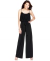 Suzi Chin's jumpsuit is super stylish with its blouson-like bodice fit and flattering self-tie waist. Pair with strappy, sky-high heels for a look that's sure to turn heads!