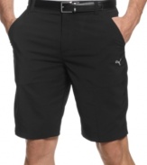 Keep your cool on the course in these flat-front shorts with moisture management from Puma.
