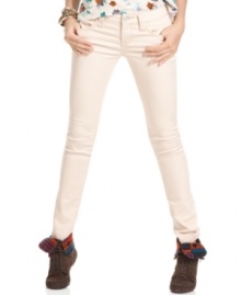 Add a bit of gloss to your look! American Rag's five-pocket jeans sport skinny leg design and a slick, sateen finish. Add a bit of gloss to your look! American Rag's five-pocket jeans sport skinny leg design and a slick, sateen finish.