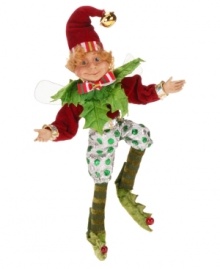 A unique & joyous celebration of Christmas, the Holly Leaf Pixie figurine features vibrant red and green fabrics and cute holly leaf designs to bring a festive feel to your holiday setting. An intricately crafted design from Mark Roberts. A unique & joyous celebration of Christmas, the Holly Leaf Pixie figurine features vibrant red and green fabrics and cute holly leaf designs to bring a festive feel to your holiday setting. An intricately crafted design from Mark Roberts.