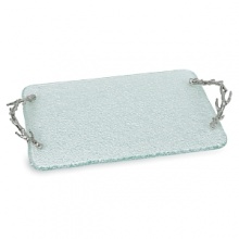 Evoking a cool ocean wave, this glass cheeseboard provides a glittering platform for fine cheeses and meats. Evoking a cool ocean wave, this glass cheeseboard provides a glittering platform for fine cheeses and meats.