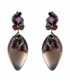 Finish your look on an ultra glam note with Alexis Bittars richly hued crystal cluster drop earrings - Tonal silver, lilac and cranberry crystals with sepia-toned stone - Wear with everything from pullovers and jeans to cocktail dresses and statement heels