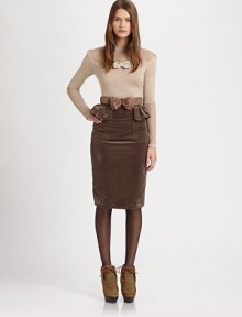 Luxuriously knit from a cashmere/silk blend, this sweet pullover features delicate, open-weave panels and a bow appliqué.Banded crewneckOpen-weave front and back yokeBow appliquéLong sleeves with open-weave panels Back button placket50% cashmere/36% silk/8% viscose/3% wool/3% nylonDry cleanMade in ItalyModel shown is 5'9 (175cm) wearing US size Small. Luxuriously knit from a cashmere/silk blend, this sweet pullover features delicate, open-weave panels and a bow appliqué.Banded crewneckOpen-weave front and back yokeBow appliquéLong sleeves with open-weave panels Back button placket50% cashmere/36% silk/8% viscose/3% wool/3% nylonDry cleanMade in ItalyModel shown is 5'9 (175cm) wearing US size Small.