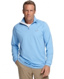 From the course to the clubhouse, you'll stay polished in the performance jersey of this moisture-wicking quarter-zip pullover from Greg Norman. (Clearance) From the course to the clubhouse, you'll stay polished in the performance jersey of this moisture-wicking quarter-zip pullover from Greg Norman. (Clearance)