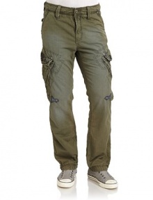 THE LOOKMid-width waistband with belt loopsLogo button closure with zip flyInterior drawstring waistSide slash pockets with abstract print trimSide cargo pockets with contrast trimContrast side tabsFaded spots and raw edgesDual back button-flap pockets with contrast trimTHE FITRise, about 11Inseam, about 30THE MATERIALCottonCARE & ORIGINMachine washImported THE LOOKMid-width waistband with belt loopsLogo button closure with zip flyInterior drawstring waistSide slash pockets with abstract print trimSide cargo pockets with contrast trimContrast side tabsFaded spots and raw edgesDual back button-flap pockets with contrast trimTHE FITRise, about 11Inseam, about 30THE MATERIALCottonCARE & ORIGINMachine washImported