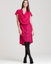 Punctuate your fall ensemble with this effortless pure DKNY dress rendered in soft washed silk.