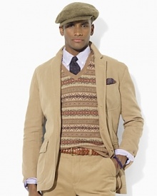 The definition of smart style, the classic Langley sport coat is sharply tailored for a handsome silhouette in luxurious organic chino.