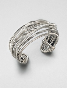 From the Crossover Collection. An iconic cabled style in an intriguing crossover design. Sterling silverDiameter, about 2.5Slip-on styleImported From the Crossover Collection. An iconic cabled style in an intriguing crossover design. Sterling silverDiameter, about 2.5Slip-on styleImported