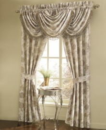 To complete your oasis of tranquility, add the Garden Mist window valance from Croscill. Soothing lavender, sage and gold-tone patterns on luxurious jacquard fabric create a calming effect in your bedroom. To complete your oasis of tranquility, add the Garden Mist window valance from Croscill. Soothing lavender, sage and gold-tone patterns on luxurious jacquard fabric create a calming effect in your bedroom.