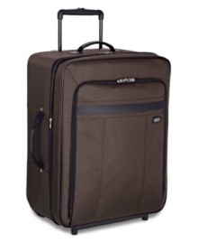 Large and luxurious, this bag is built to ensure rest and relaxation on longer trips. This casual, yet exceptionally stylish upright features a spacious main compartment that expands 2.5 for additional packing capacity. Inside you'll find a snap-out pocket and foldout garment sleeve with hanger and garment straps. The push-button locking handle system and extremely durable inline skate wheels help you maneuver comfortably through even the most turbulent terrain. Limited lifetime warranty. Large and luxurious, this bag is built to ensure rest and relaxation on longer trips. This casual, yet exceptionally stylish upright features a spacious main compartment that expands 2.5 for additional packing capacity. Inside you'll find a snap-out pocket and foldout garment sleeve with hanger and garment straps. The push-button locking handle system and extremely durable inline skate wheels help you maneuver comfortably through even the most turbulent terrain. Limited lifetime warranty.