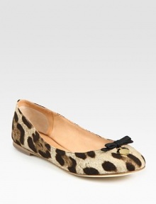 Leopard-print canvas essential with a grosgrain bow and signature goldtone adornment. Leopard-print canvas upperLeather lining and solePadded insoleMade in Italybr>OUR FIT MODEL RECOMMENDS ordering true size. 