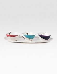 An instant style upgrade for a social gathering or quiet night at home, designed in porcelain and alive with the color for which Diane is known. From the Indian Temple CollectionPorcelainMicrowave- & dishwasher-safeImported