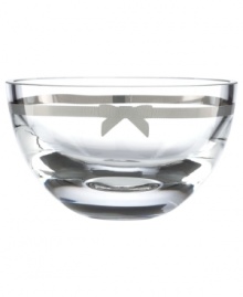 It's all in the details with the Grace Avenue bowl from kate spade new york. A sweet pewter ribbon adds a preppy, feminine touch to sumptuous clear crystal. It's all in the details with the Grace Avenue bowl from kate spade new york. A sweet pewter ribbon adds a preppy, feminine touch to sumptuous clear crystal.