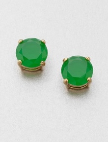 A simply chic style in a stunning color. ResinGoldtoneSize, about .5Post backImported A simply chic style in a stunning color. ResinGoldtoneSize, about .5Post backImported
