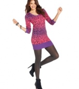 Sweater Project totally gets that style should be fun! Designed in the brightest animal-print, this knit tunic makes a fearless style statement for fall.