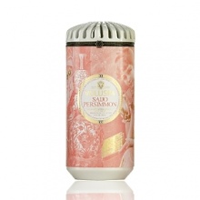 A luxury candle with a scent of Japanese Saijo Persimmon, considered to be the finest gourmet variety, is layered with peach and red currant. A luxury candle with a scent of Japanese Saijo Persimmon, considered to be the finest gourmet variety, is layered with peach and red currant.
