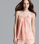 A flowy knit tank top and matching pajama shorts from Midnight by Carole Hochman.