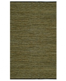 Present your home with gorgeous color, impeccable texture and striking design with the Matador area rug. Crafted in India, it features durable leather strips that are hand-woven in a cotton foundation to create a combination of supreme durability and aesthetically pleasing design.