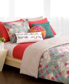 In full bloom. Colorful Ginkgo silhouettes brighten your boudoir with exotic Style&co. flair in this reversible comforter set. Reverse features a purple linear pattern; shams feature embroidery detail. (Clearance) In full bloom. Colorful Ginkgo silhouettes brighten your boudoir with exotic Style&co. flair in this reversible comforter set. Reverse features a purple linear pattern; shams feature embroidery detail. (Clearance)