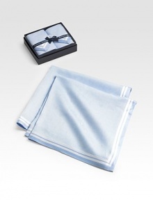 From the Saville Row maker of fine men's furnishings comes a pair of classic handkerchiefs crafted in cotton batiste. Boxed set of 2 Satin Fleur-de-lis border Each, 18½ square Cotton; machine wash Imported 