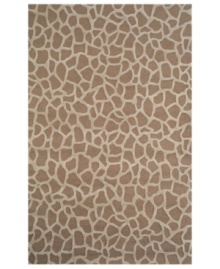Take a step up in interior decor. Replicating the unique look of giraffe skin, the Seville rug adds texture to family rooms, dining rooms and other living spaces, small and large. Hand-tufted in India, the rug is woven from plush wool for supreme softness and durability.