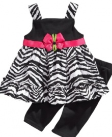 She'll be ready for a safari, or any other adventure, in this standout tunic and leggings set from Rare Editions.