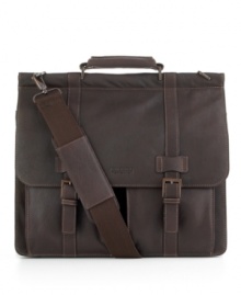 Walk off into the sunset with this handsomely rugged messenger, equipped with a padded computer pocket in the front compartment to keep you connected wherever your destination. The roomy rear compartment features an easy-access magnetic snap closure. Limited lifetime warranty. Walk off into the sunset with this handsomely rugged messenger, equipped with a padded computer pocket in the front compartment to keep you connected wherever your destination. The roomy rear compartment features an easy-access magnetic snap closure. Limited lifetime warranty.